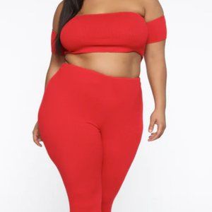 Leave You On Read Pant Set - Red